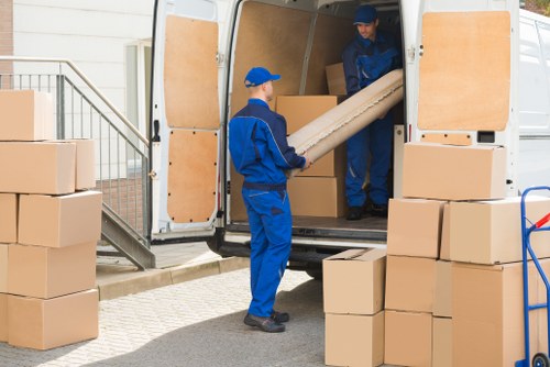 Man and a van team preparing items safely in Kentish Town