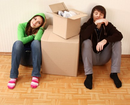 Boxes and furniture ready for a same day flat move in Kentish Town