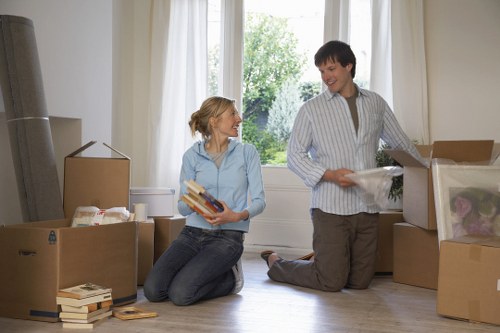 Shared flat relocation items prepared for transport