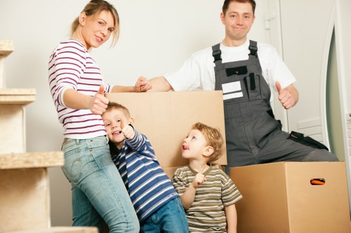 Loading and unloading support for a removal van in Kentish Town